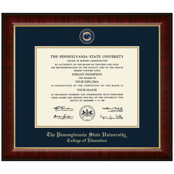 #113 College of Education diploma frame Masterpiece Medallion in Murano (Cherry)